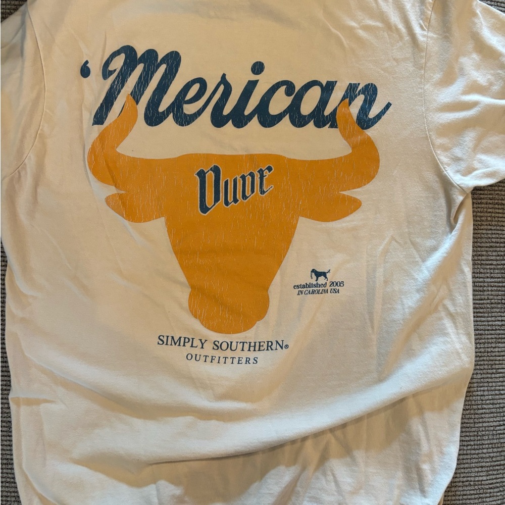 Simply Southern Cream and Orange Short Sleeve Tee
